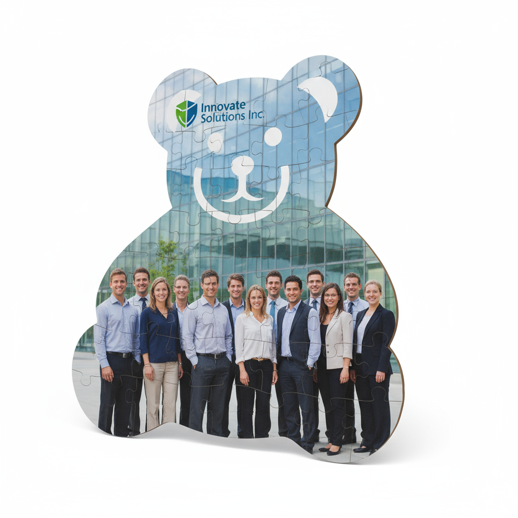 Personalized Teddy Bear Cardboard Puzzle - Custom Photo & Name Gift