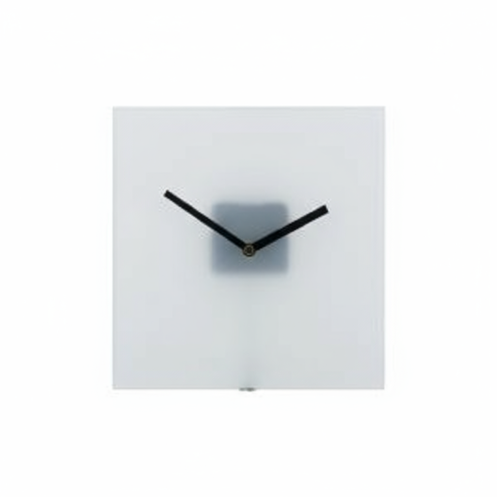 Professional front view of glass square clock