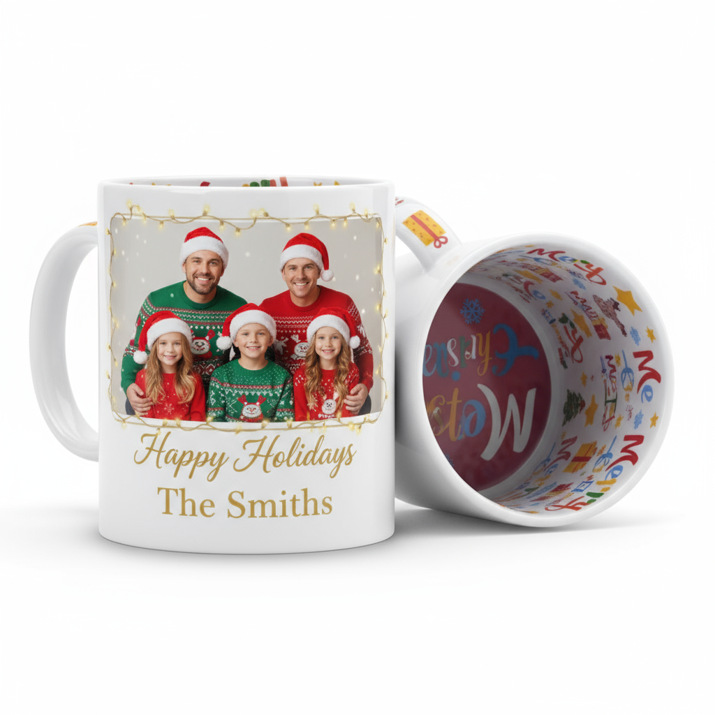 Christmas Coffee Mugs 11oz | Custom Photo & Name Printing | Festive Gifts SA