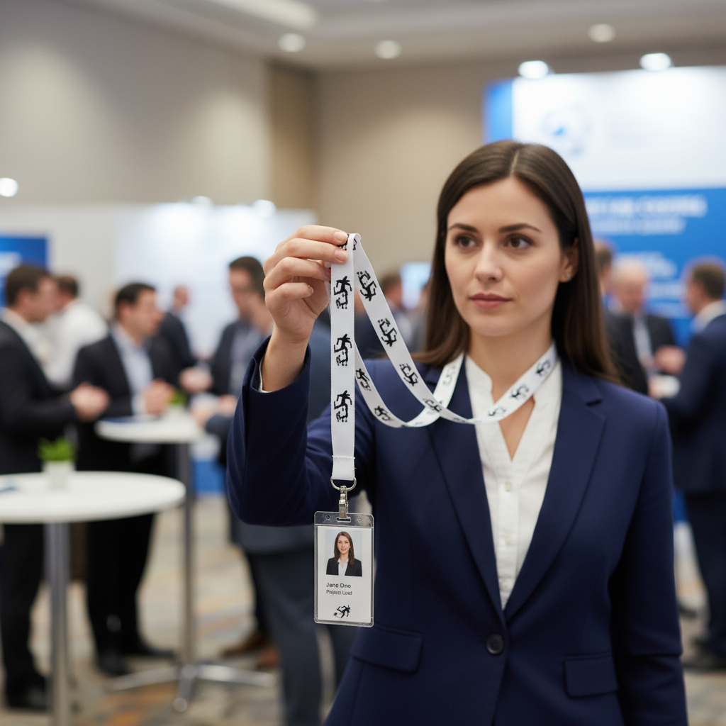 Professional wearing lanyard