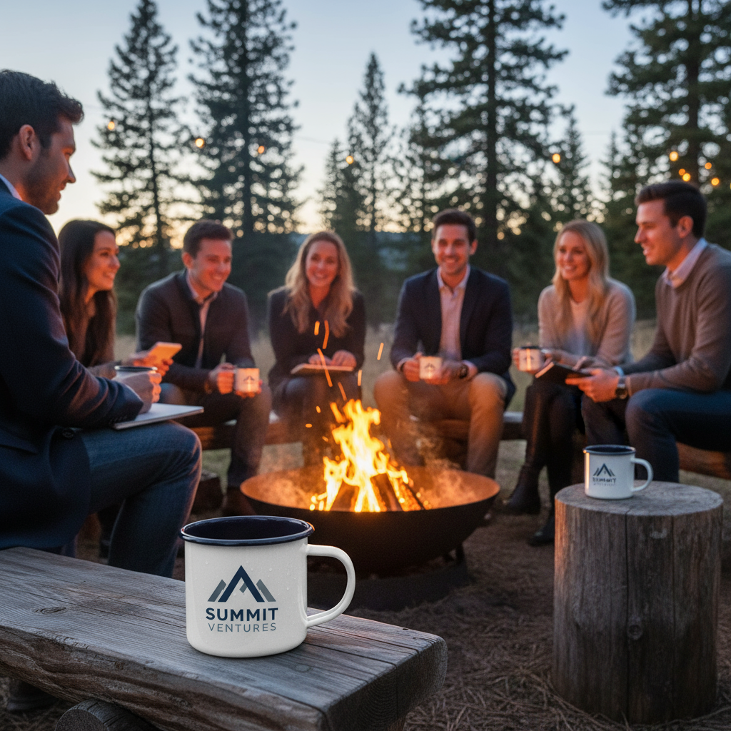 Outdoor corporate event campfire