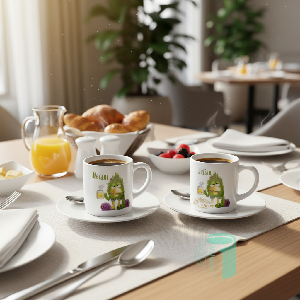 Restaurant or hotel breakfast table