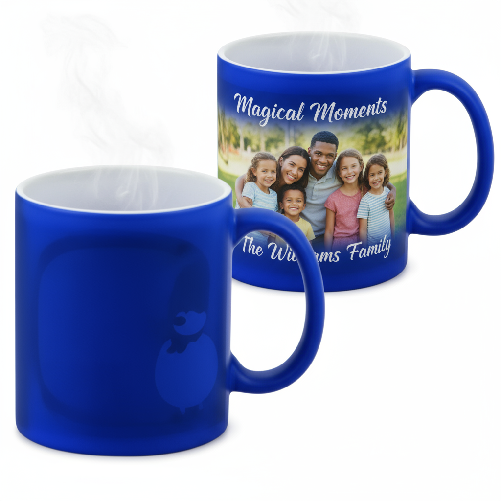 Magic Blue Color-Changing Mugs 11oz | Custom Photo Reveal | Heat-Sensitive Gifts SA