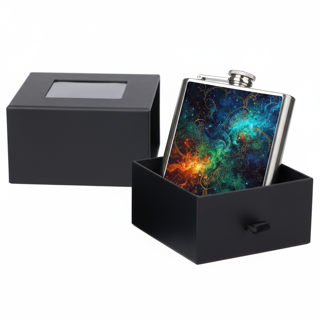 Premium hip flask in gift box