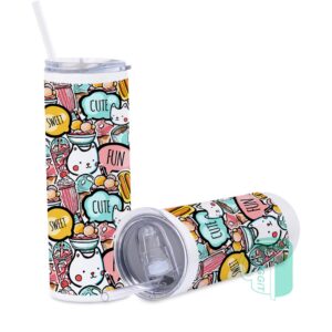 20oz Skinny Tumbler with Straw | Custom Logo & Photo Printing | Wellness Gifts SA