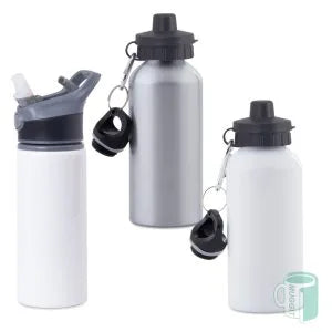 Aluminum Sports Bottles Silver & White 600ml/650ml | Custom Logo Printing | Wellness Gifts SA