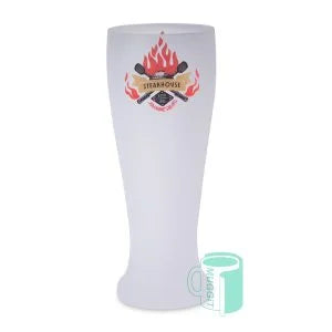 Custom Frosted Glass Beer Mug 20oz - Personalized Elegant Beer Stein | Pubs, Breweries, Groomsmen & Man Cave | Made in South Africa