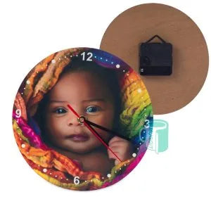 Custom Round Sublimation Clock 190mm - Personalized Photo Wall Clock | Premium SubMuggit Quality | Home, Office & Corporate Gifts | Made in South Africa