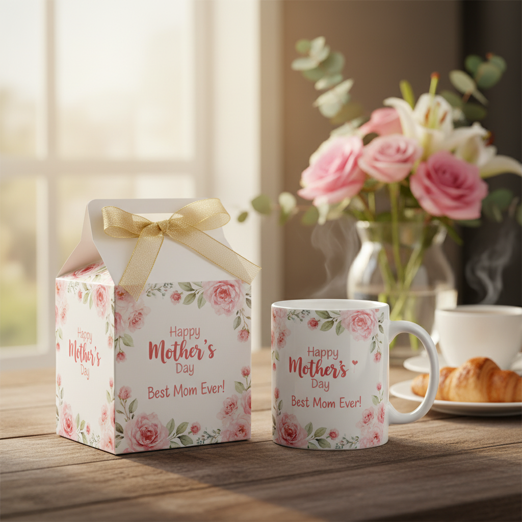 Beautiful gift presentation with mug and box