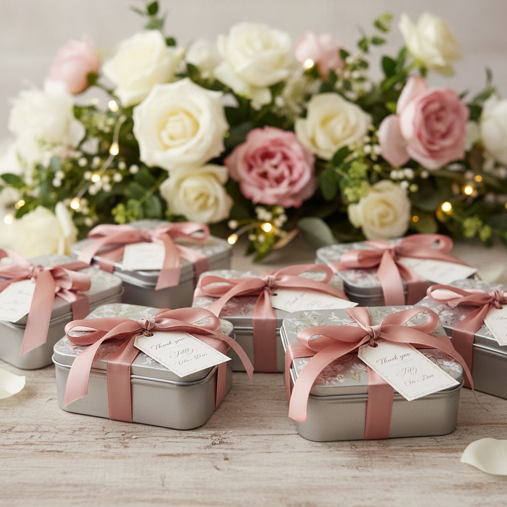 Beautiful wedding favor metal gift boxes