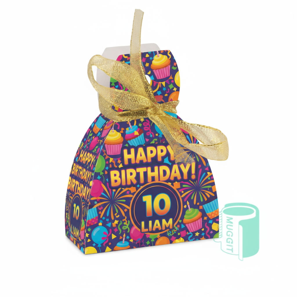 Birthday gift box with colorful design