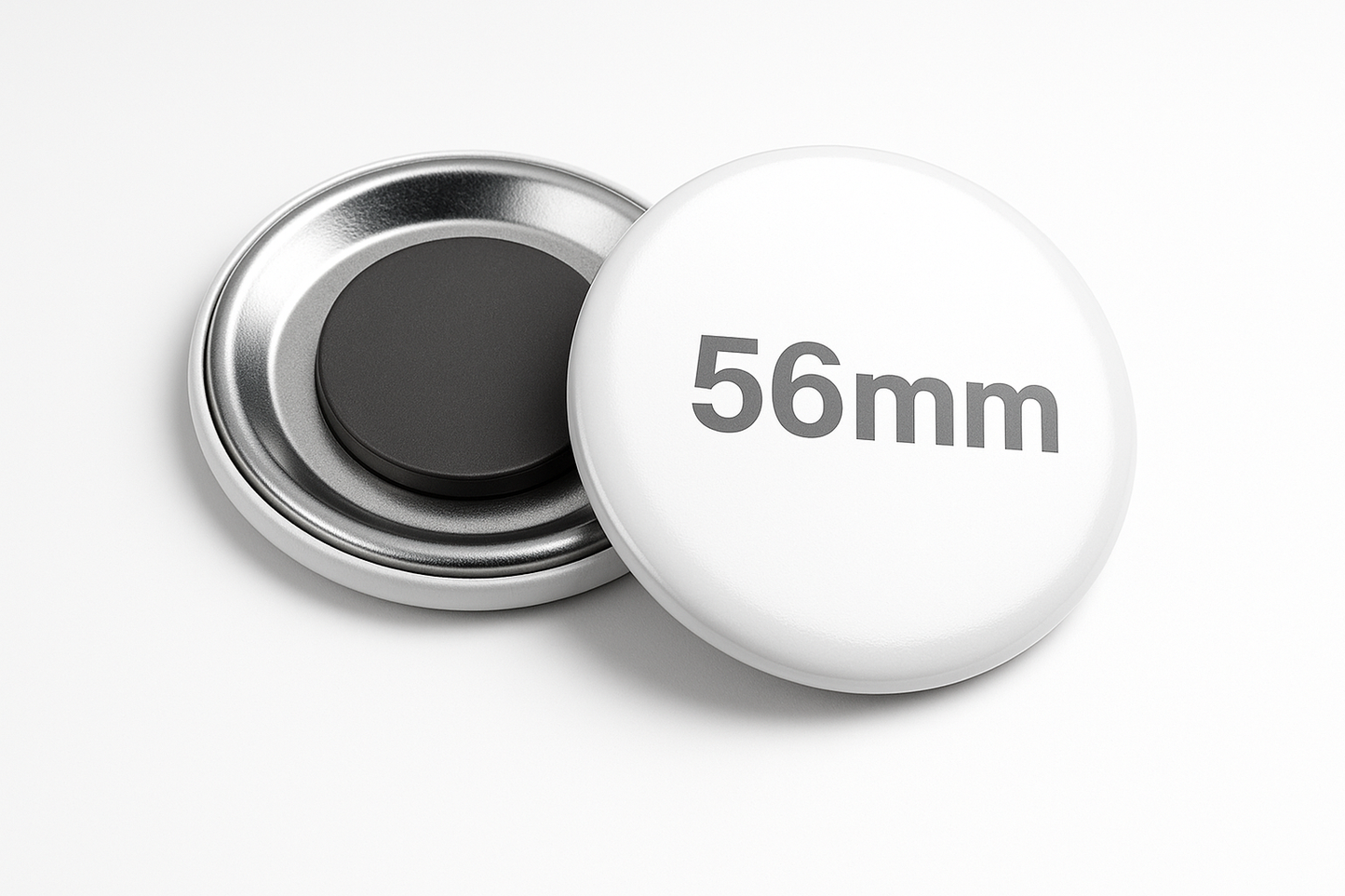 Button Badge Magnet - Angled View with Magnet
