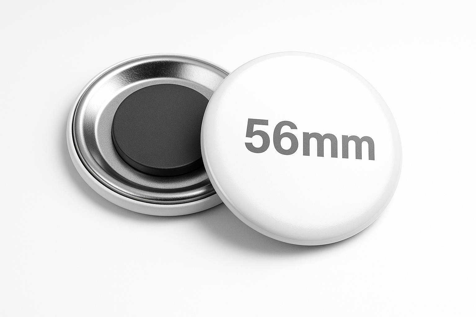Button Badge Magnet - Angled View with Magnet