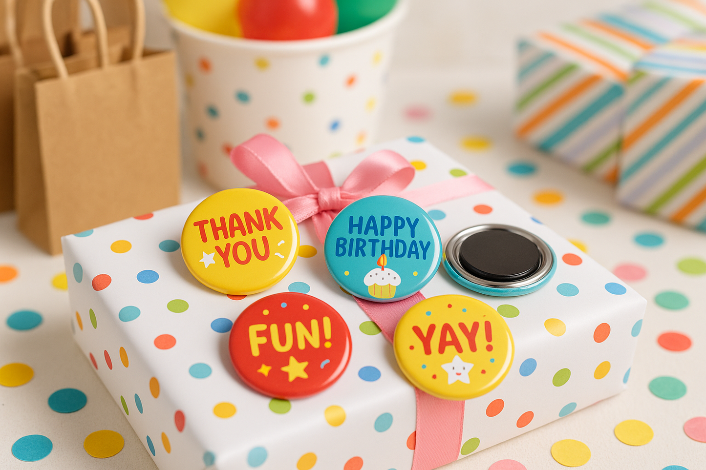Button Badges as Party Favors - Gift Context