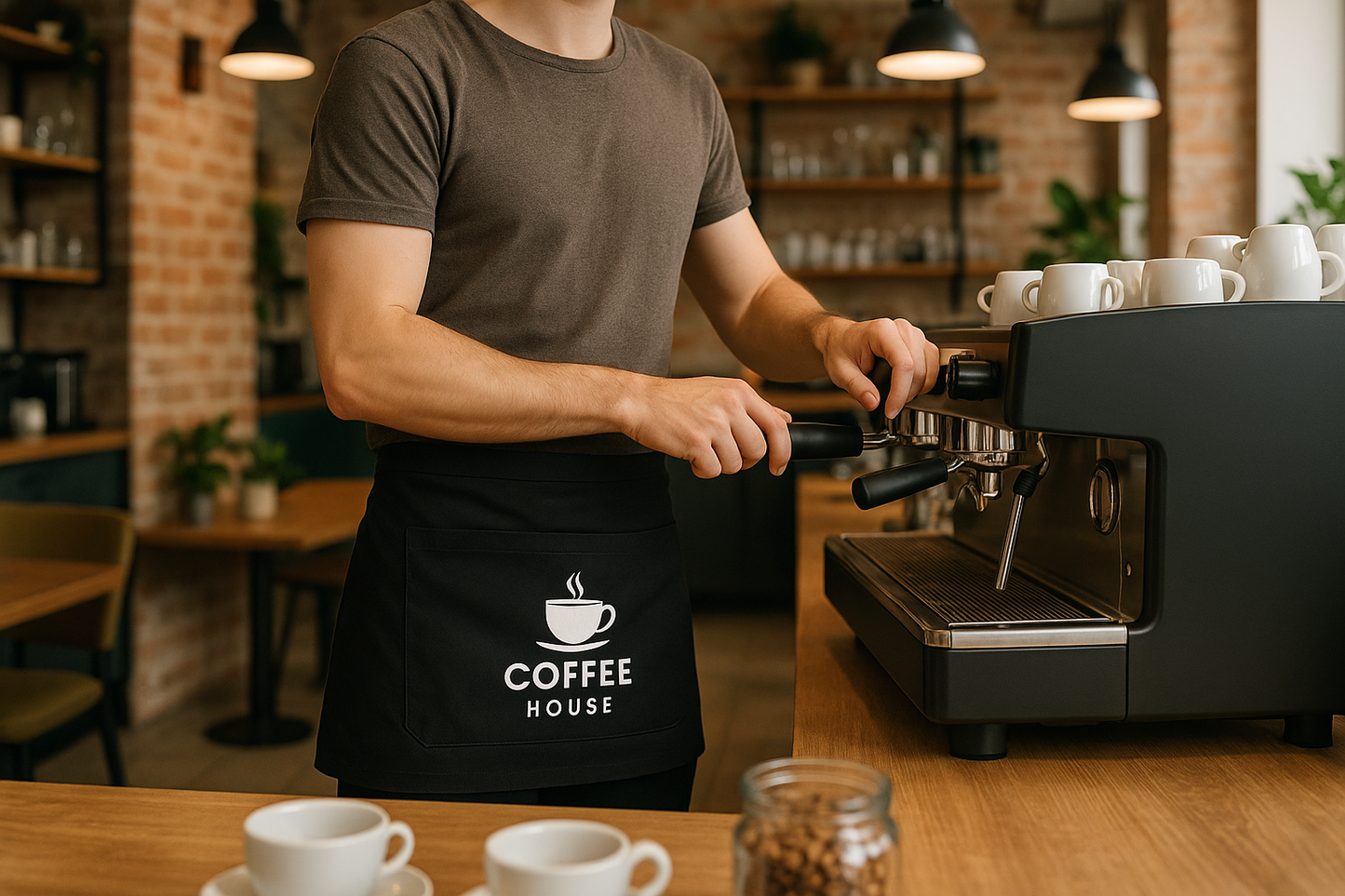 Café Barista Waist Apron