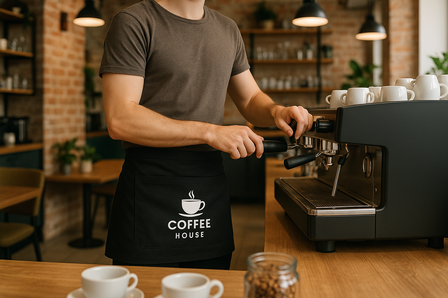 Café Barista Waist Apron