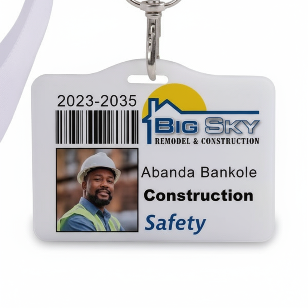 Close-up of polymer badge detail