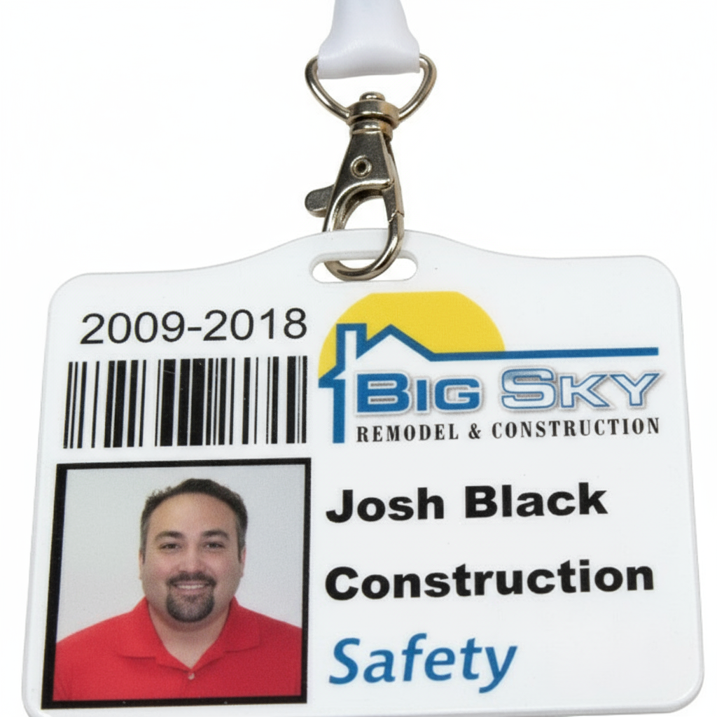 Close-up of polymer badge detail