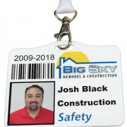 Close-up of polymer badge detail