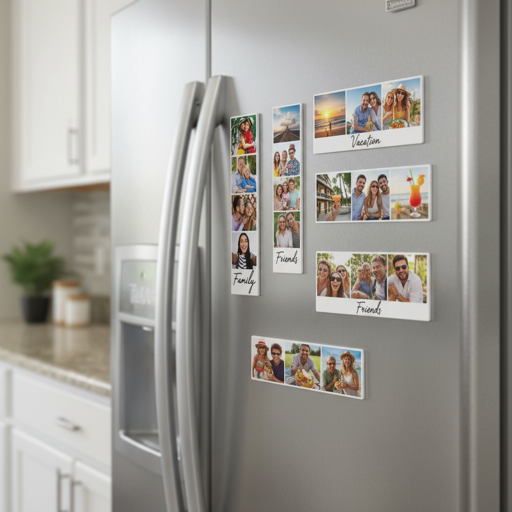 Collection of photo strip magnets