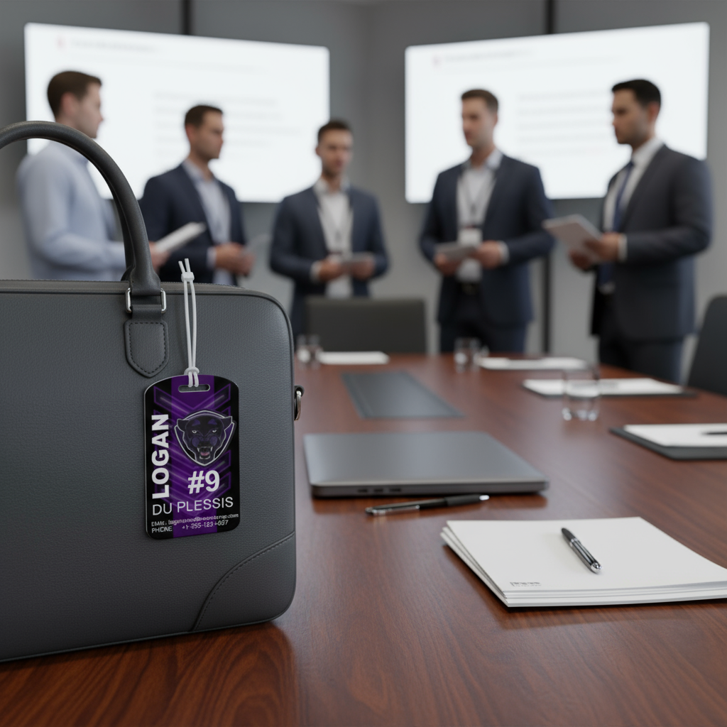 Corporate branded bag tag