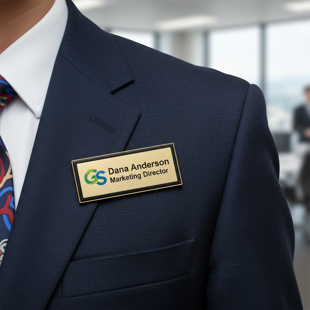 Corporate employee pin badge