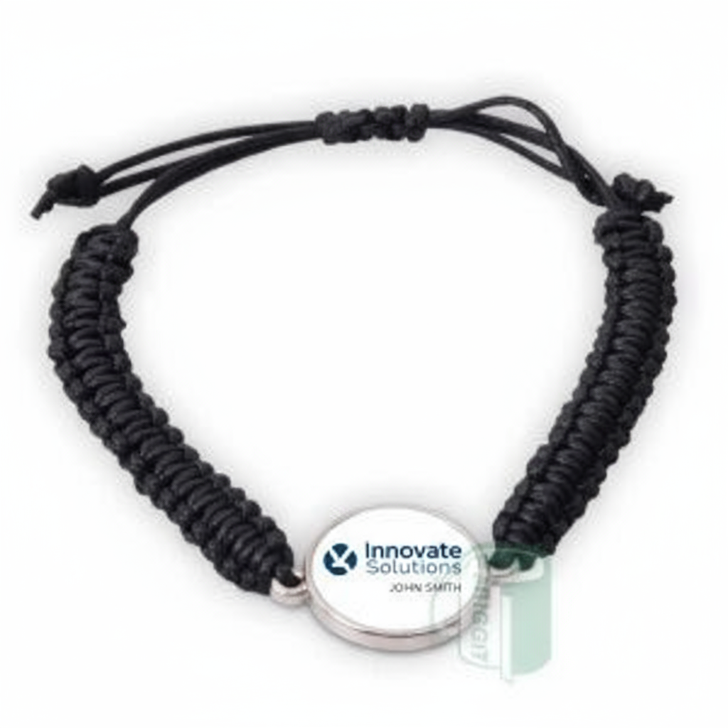 Corporate fabric bracelet with logo