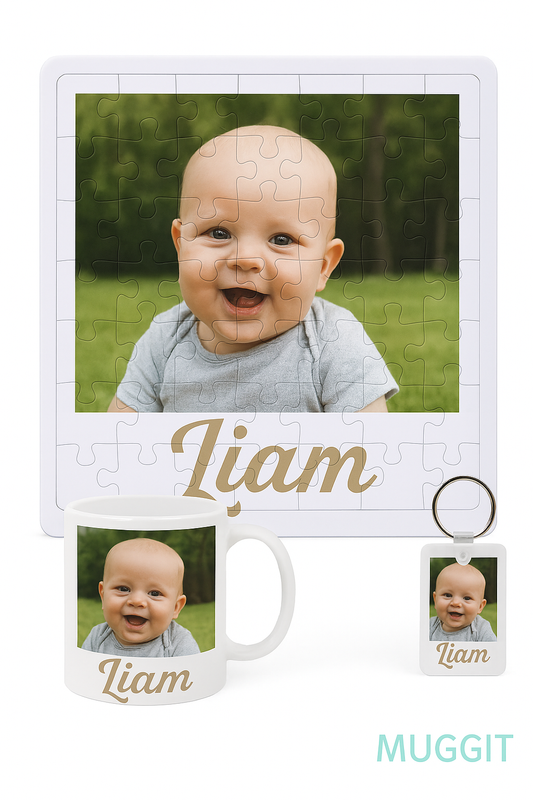 Personalized 60-Piece European Cardboard Puzzle - Custom Photo & Name Gift