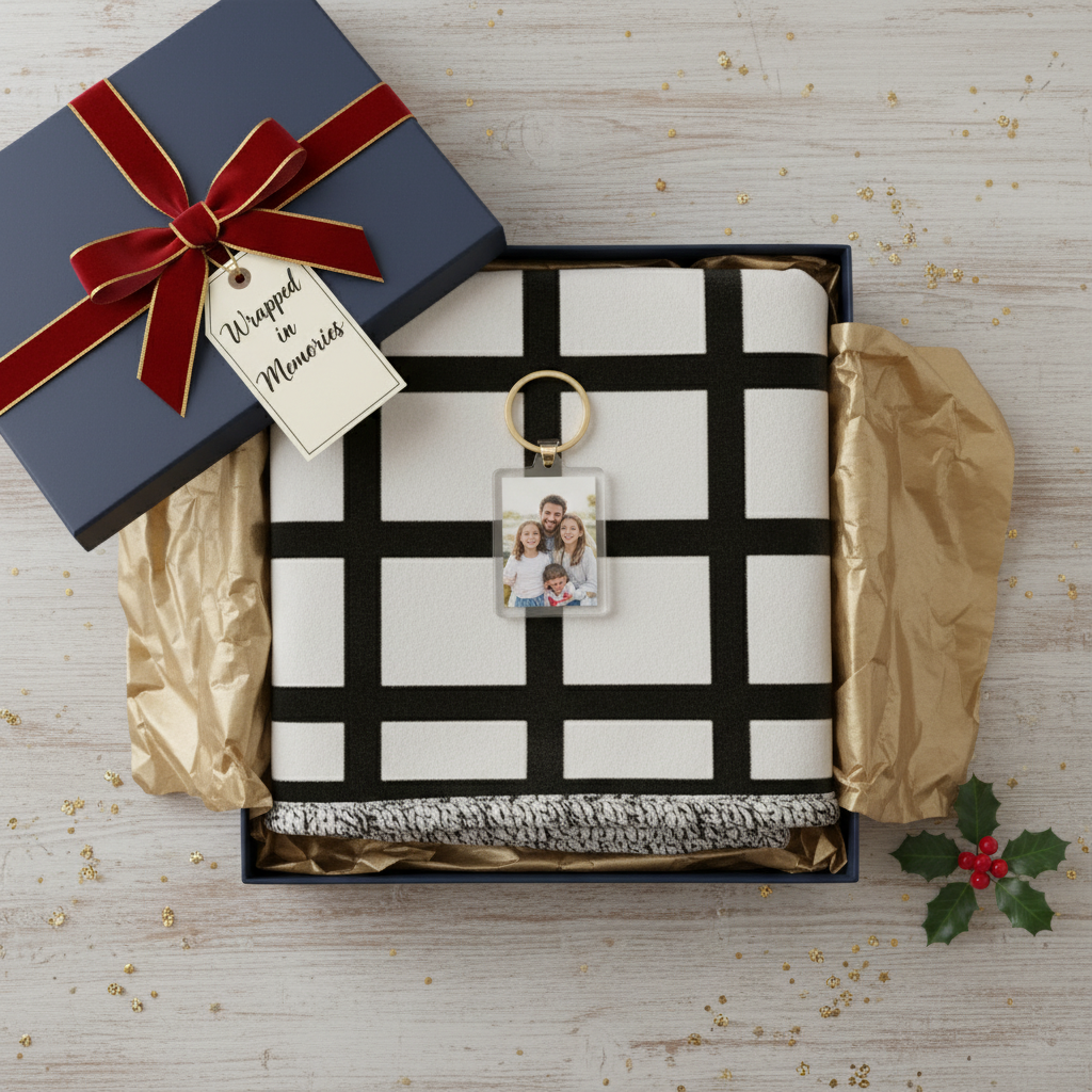 Gift Box with Blanket and Keychain