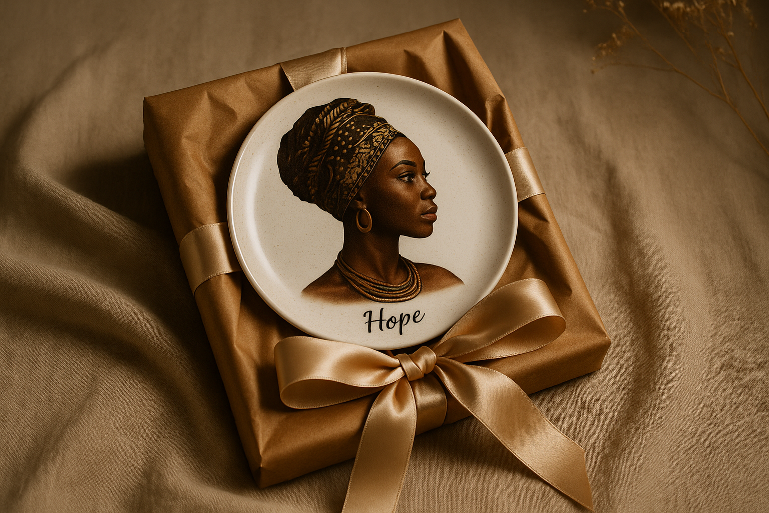 Gift wrapped sublimation plate