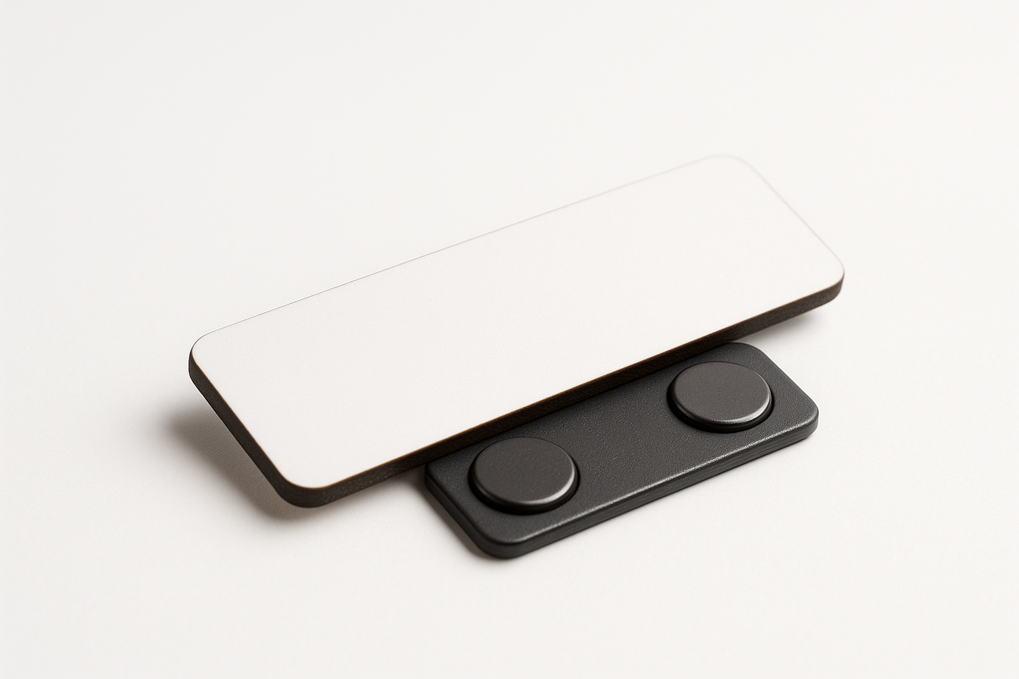 Hardboard Magnetic Badge - Angled View with Magnet