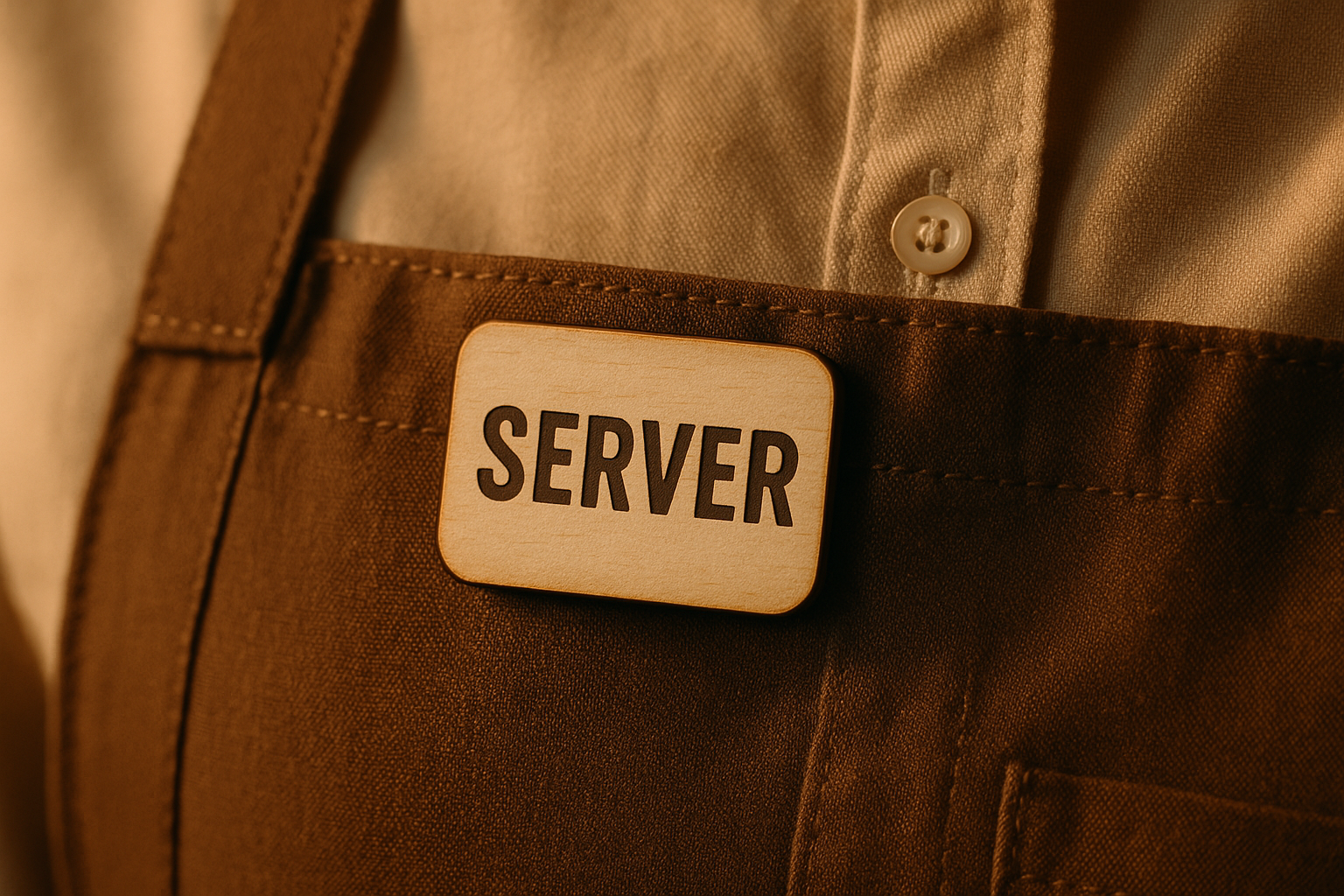 Hospitality Industry Badge on Uniform