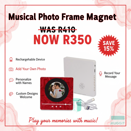 Personalized Musical Fridge Magnet | Record Voice Messages & Baby's First Words | Custom Photo | SA Made