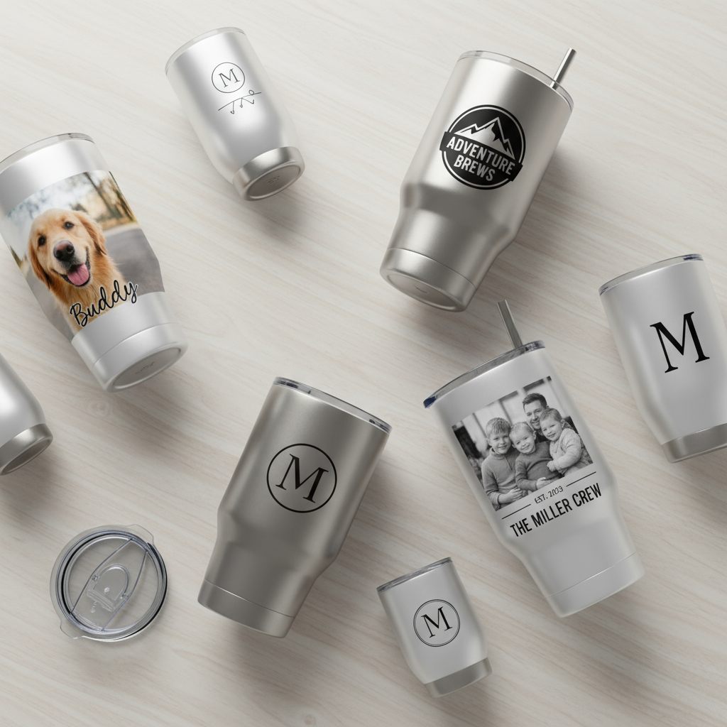 Personalized Beer Tumbler - Custom Logo & Name Stainless Steel Drinkware