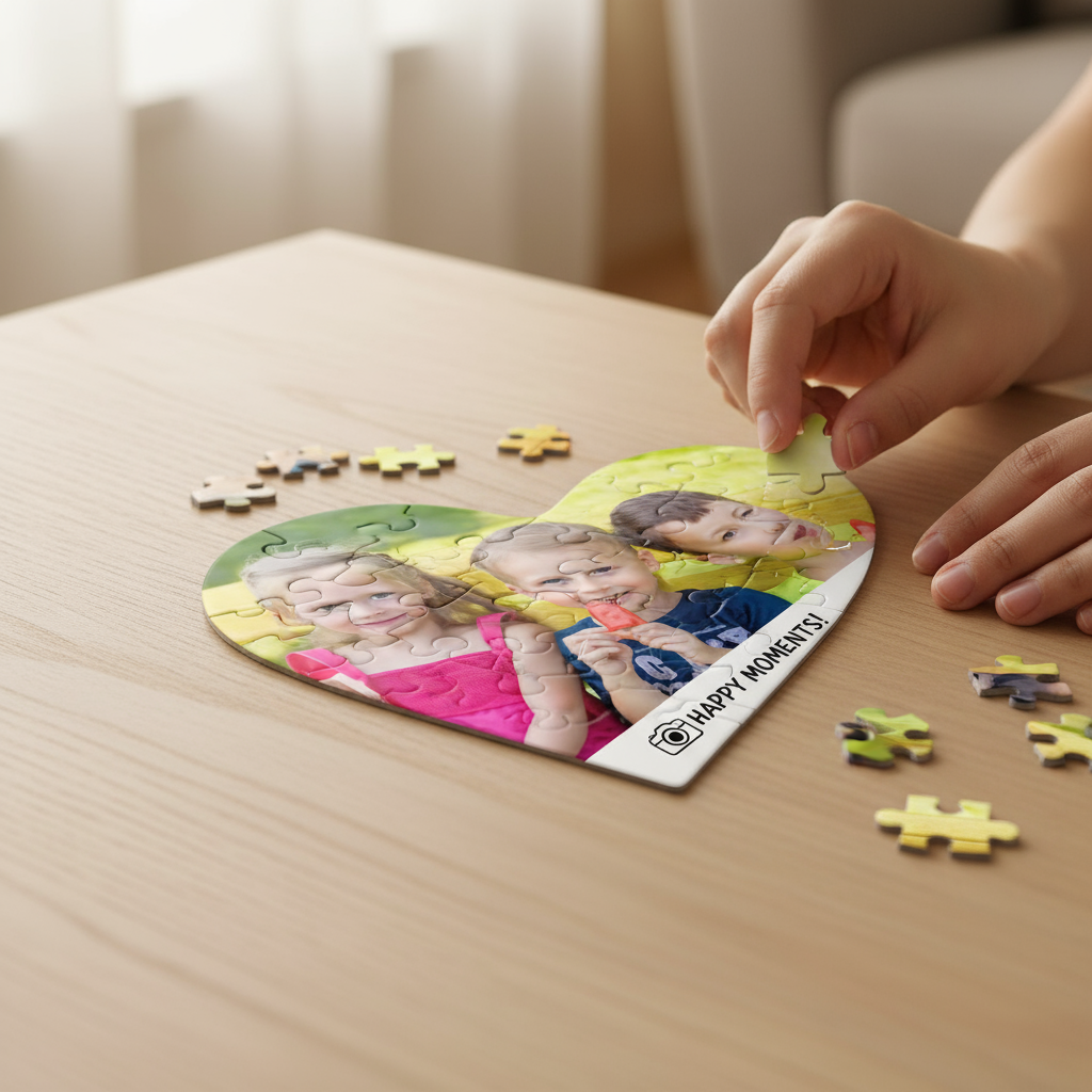Personalized Mini Glossy Puzzle - Custom Photo & Name Gift