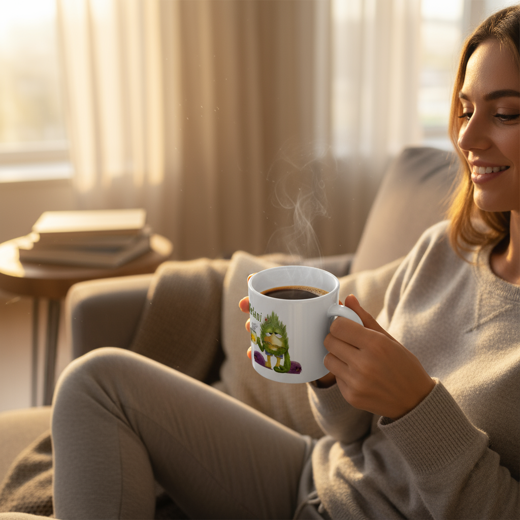 Person enjoying espresso at home