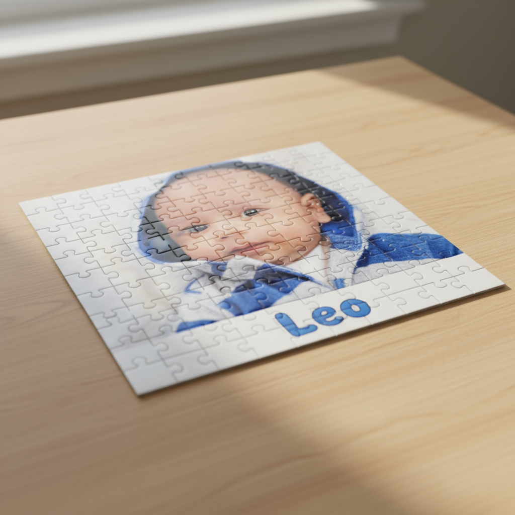 Personalized Midi 24-Piece Glossy Puzzle - Custom Photo & Name Gift