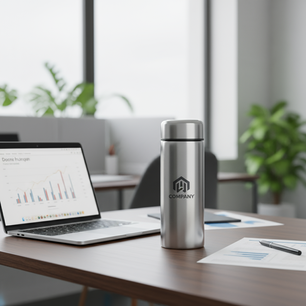 Corporate office with compact thermos