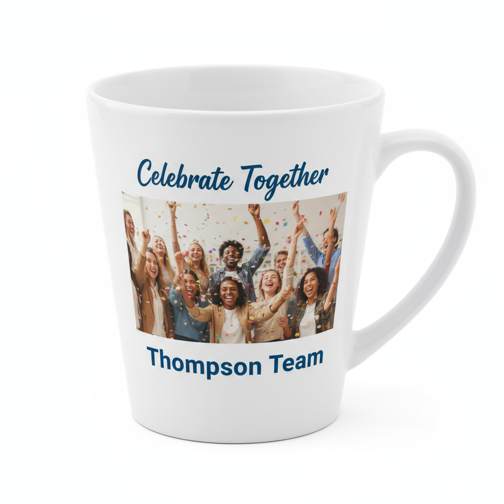 12oz Cone Coffee Mugs | Custom Photo & Name Printing | Dishwasher Safe Gifts SA