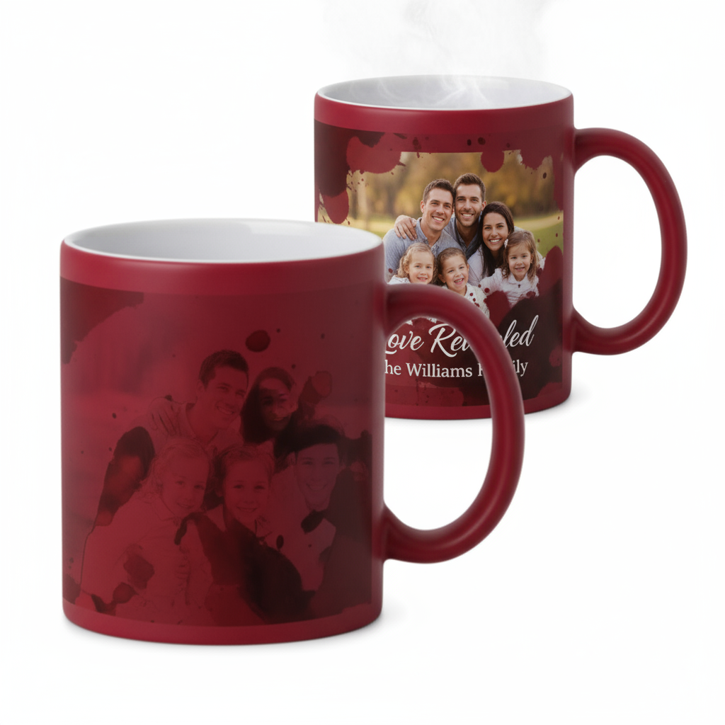 Magic Red Color-Changing Mugs 11oz | Custom Photo Reveal | Heat-Sensitive Gifts SA