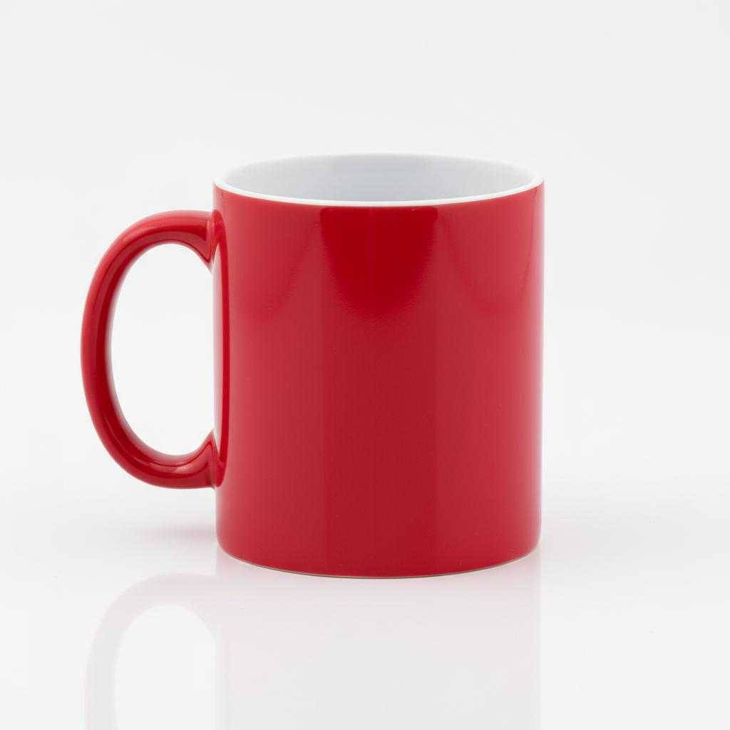 Personalized Glossy Red Magic Mug - Custom Photo & Name - 11oz Color-Changing