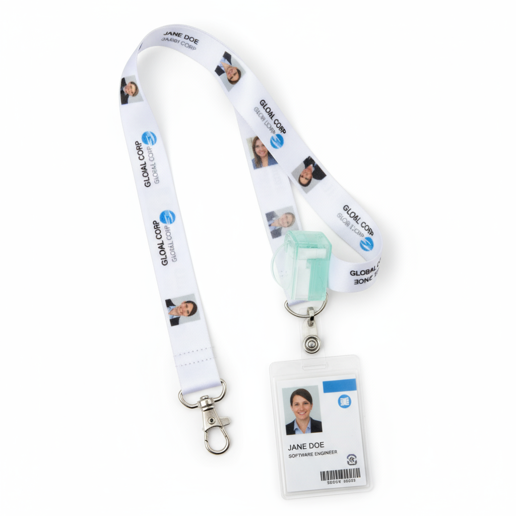 Bell clip ID badge holder