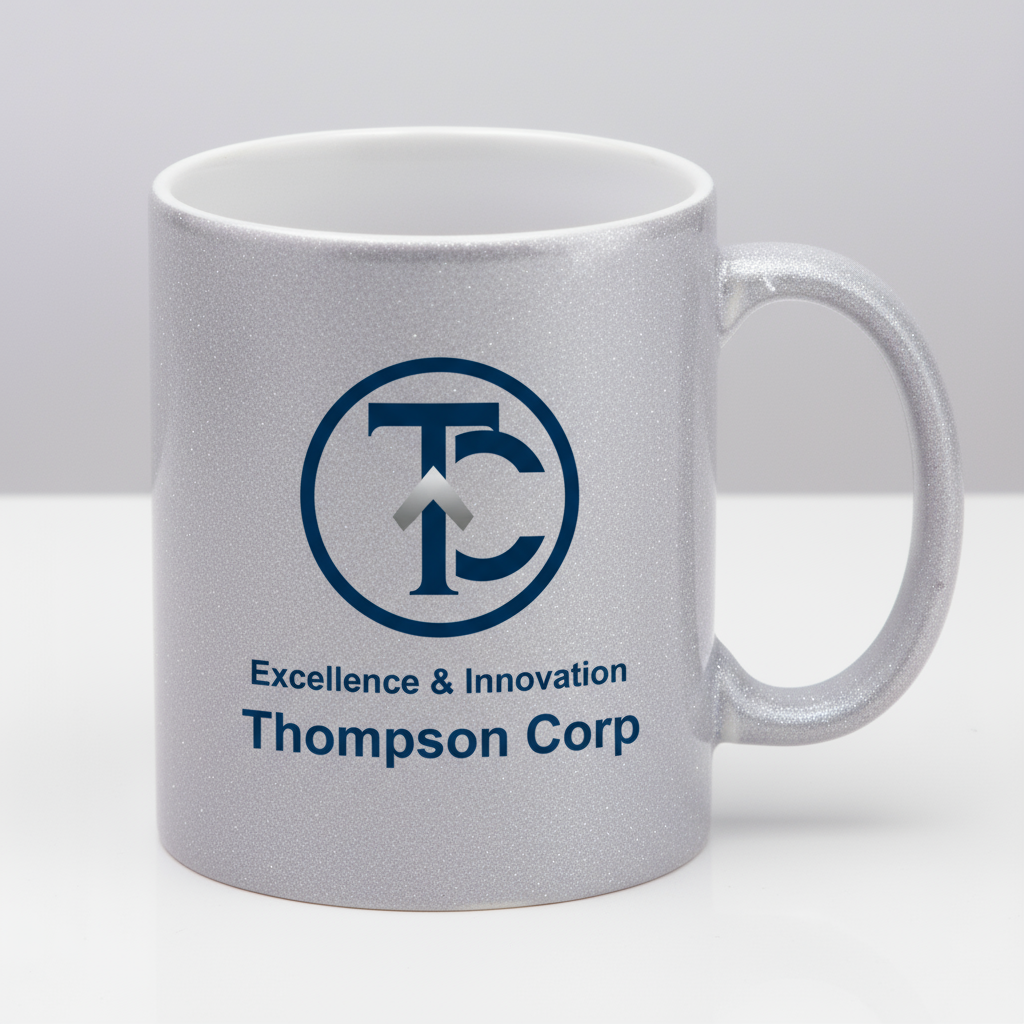 Silver Glitter Coffee Mugs 11oz | Custom Photo & Name Printing | Elegant Gifts SA