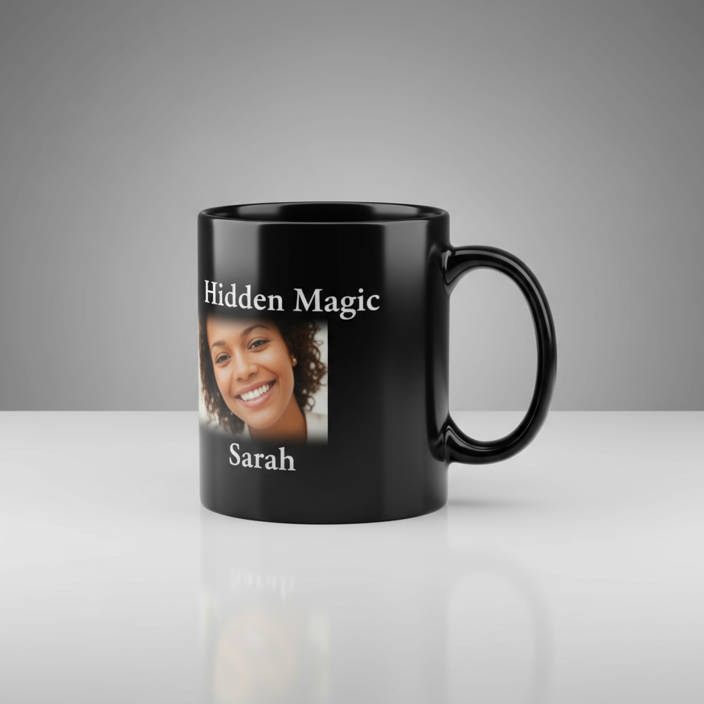 Glossy Black Magic Mugs 11oz | Custom Photo Reveal | Heat-Sensitive Gifts SA