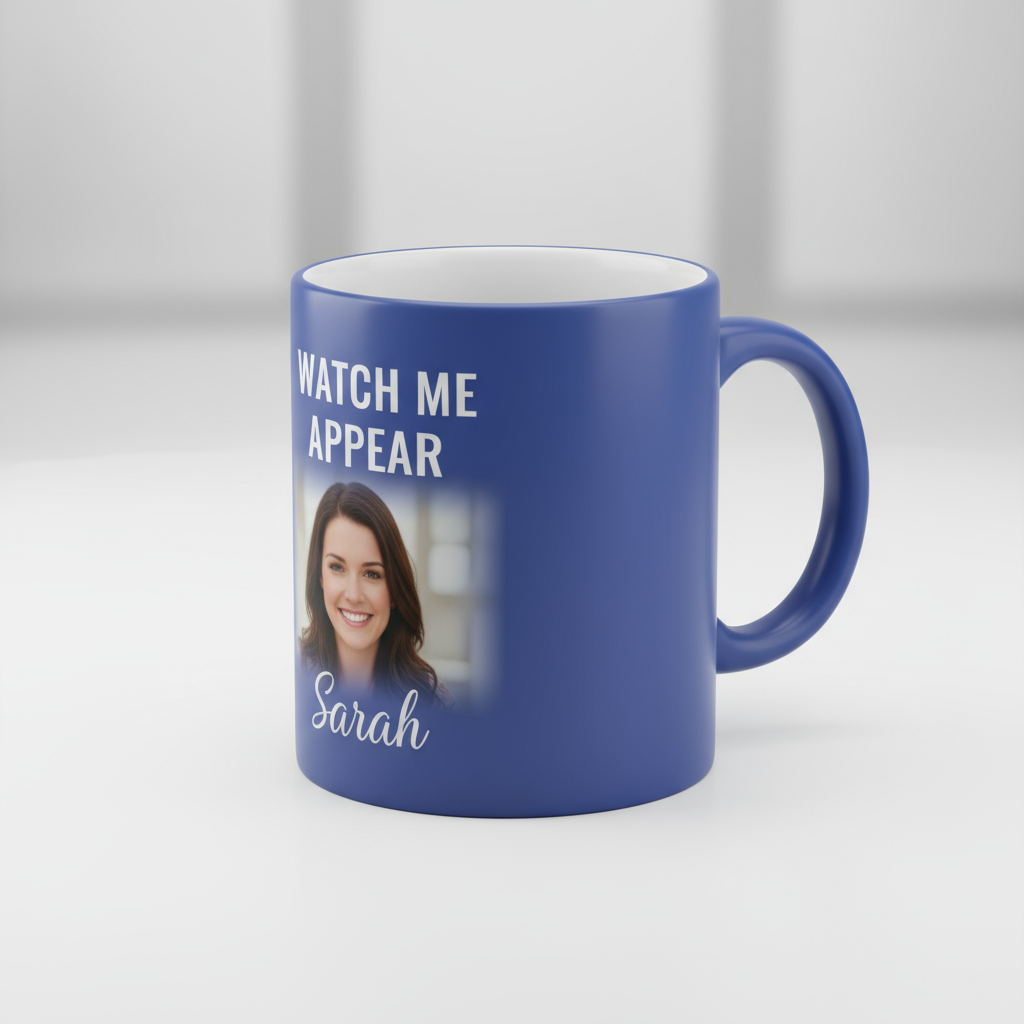 Magic Blue Color-Changing Mugs 11oz | Custom Photo Reveal | Heat-Sensitive Gifts SA