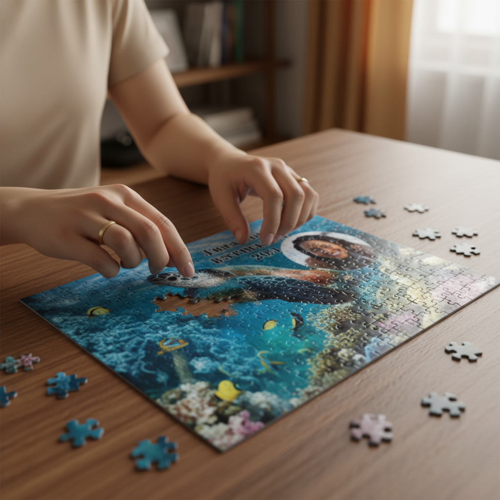 Personalized 30-Piece European Glossy Puzzle - Custom Photo & Name Gift