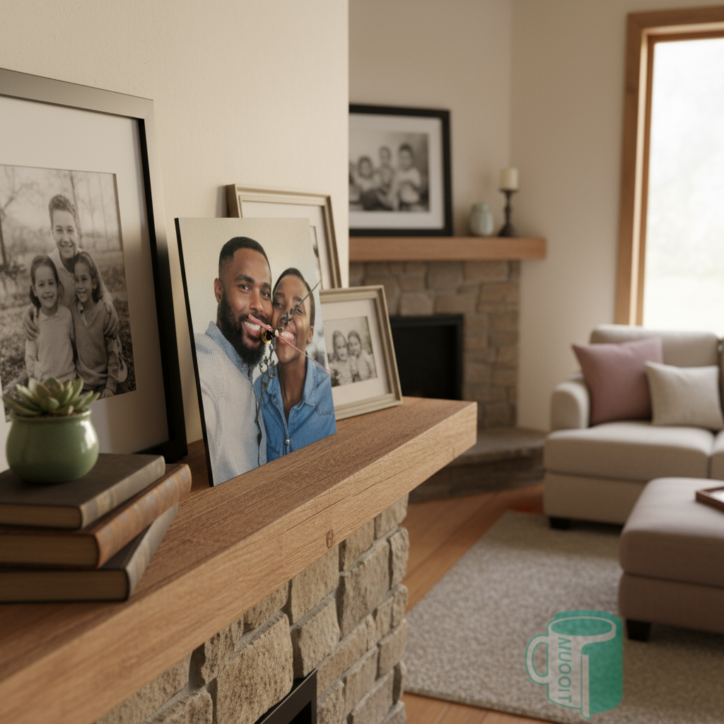 Home display with family photos