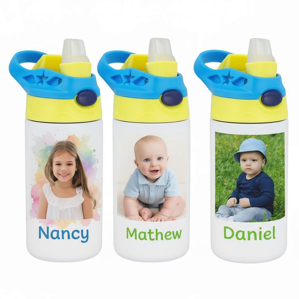 Personalized Kids Sippy Cup - Custom Full-Wrap Photo & Name Toddler Drinkware