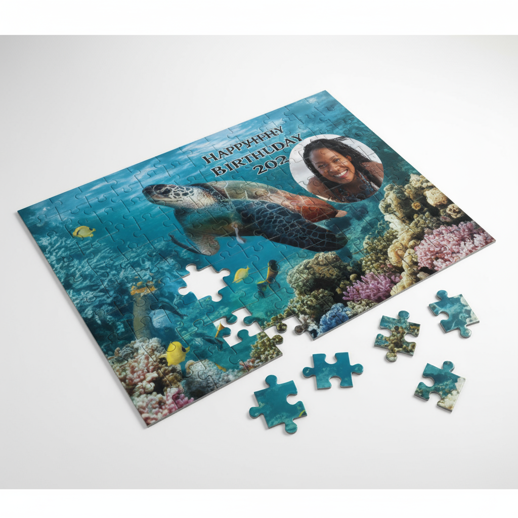 Personalized 30-Piece European Glossy Puzzle - Custom Photo & Name Gift