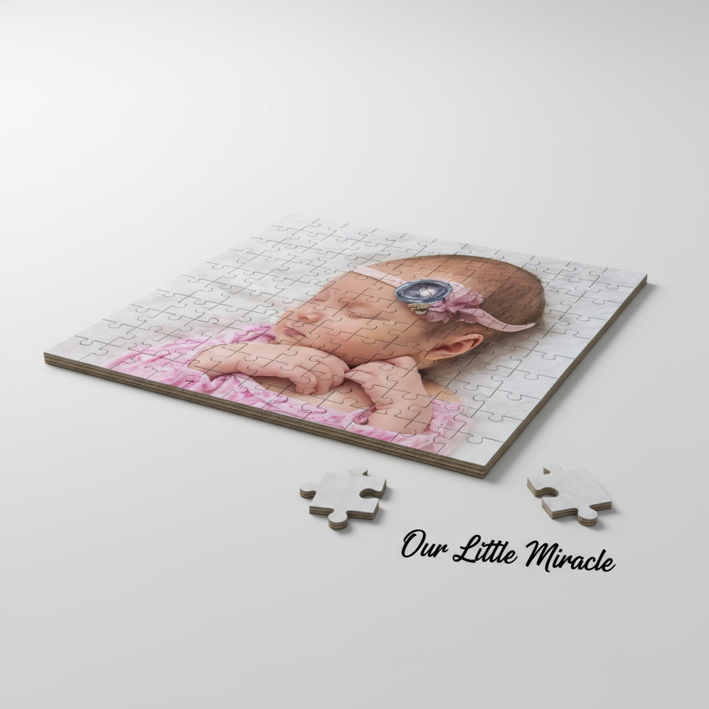 Personalized 99-Piece Cardboard Puzzle - Custom Photo & Name Gift